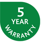 5 Year Warranty accreditation